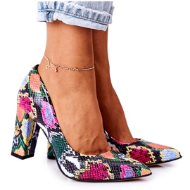 Lewski Shoes Lederpumps mit Schlangenhautmuster Lewski Schuhe 2453 Bunt mehrfarbig