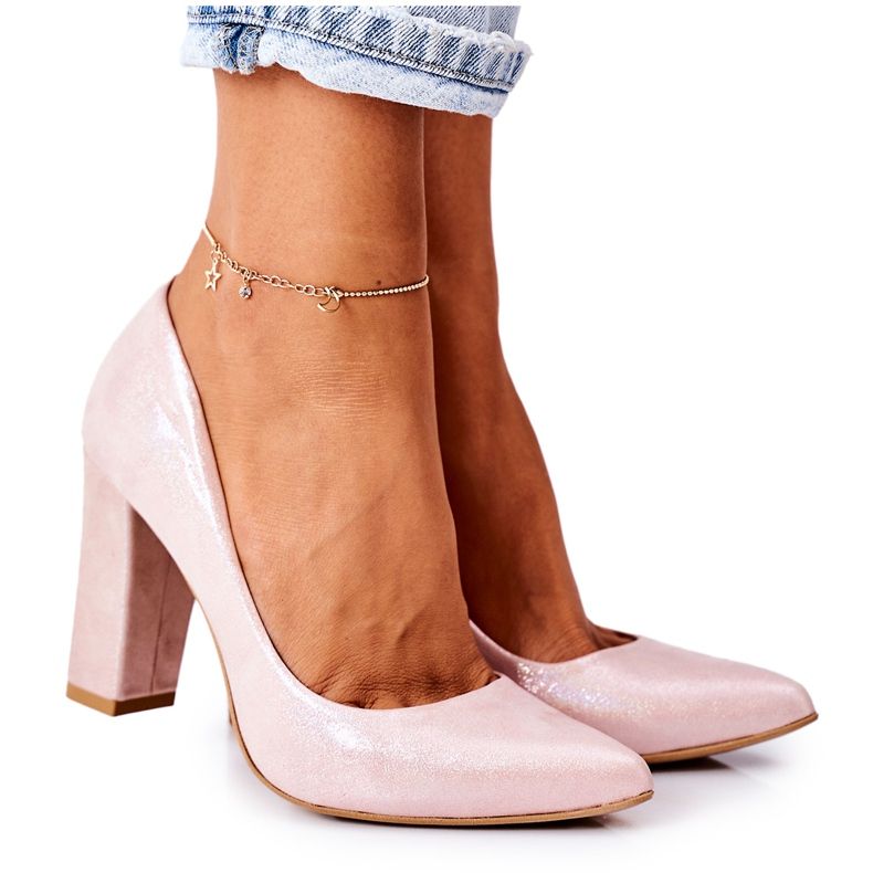 Lewski Shoes Pumps aus Satin mit Tiermuster Lewski Schuhe 2453 Pink rosa
