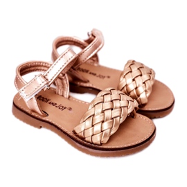 FR1 Sandalen für Kinder mit geflochtenem Roségold 283-2B Bailly golden
