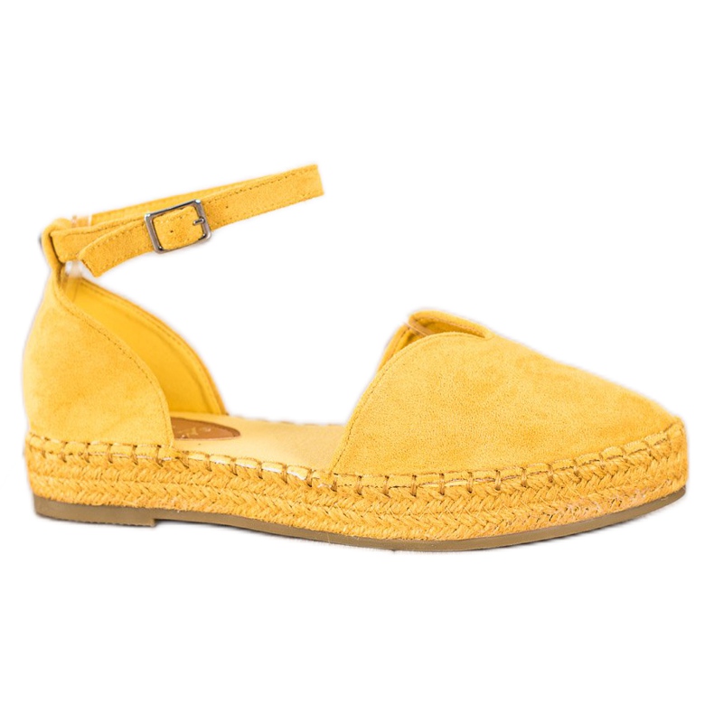 Coura Gelbe Espadrilles mit Schnalle