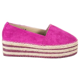 Mannika Espadrilles auf hoher Plattform rosa