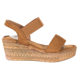 Queentina Sandalen aus hellem Wildleder braun