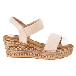 Queentina Sandalen aus hellem Wildleder beige
