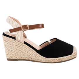 Cm Paris Wildleder-Espadrilles auf dem Keil beige schwarz