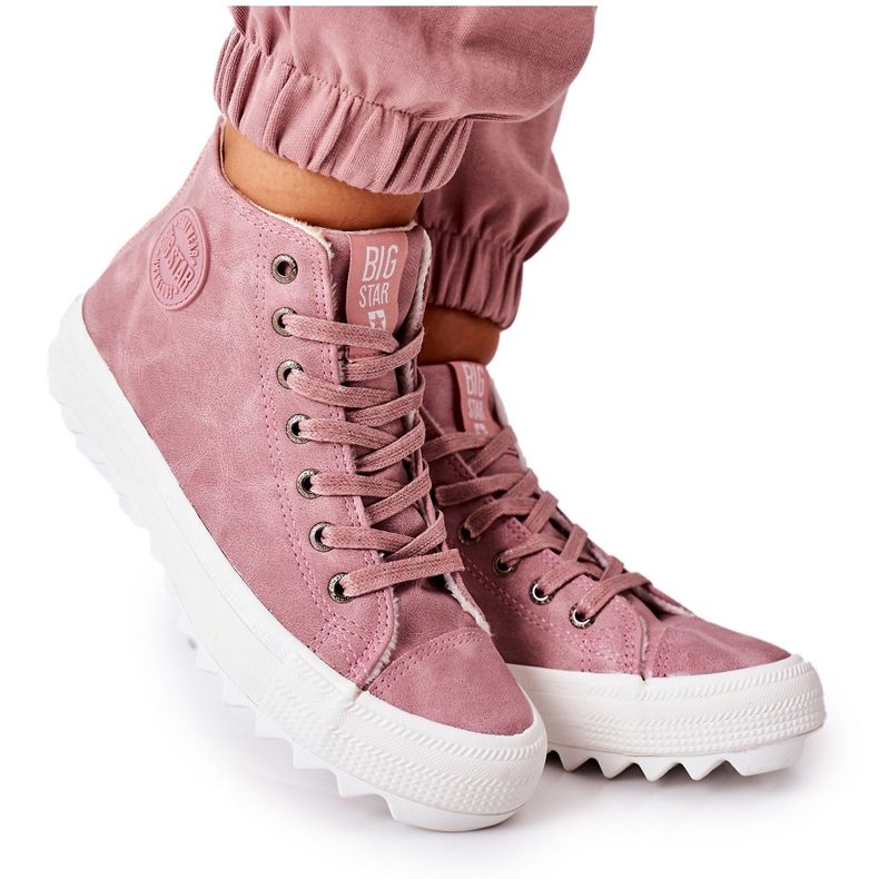 Damen Sneaker Big Star High Warm Pink EE274113 rosa