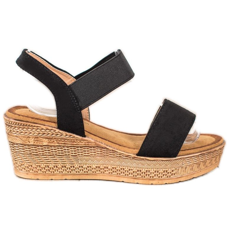 Queentina Sandalen aus hellem Wildleder schwarz