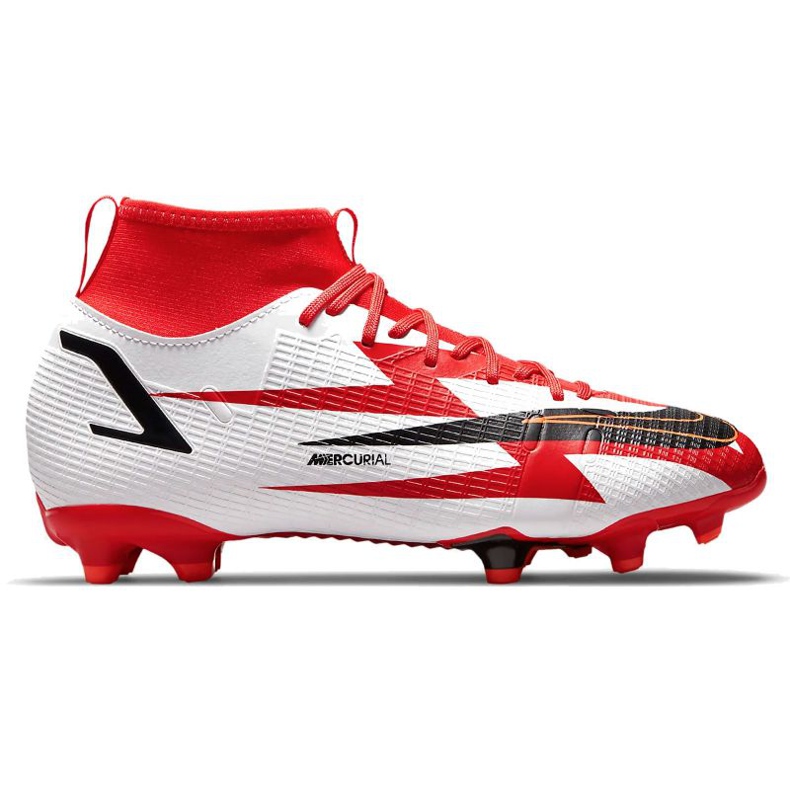 Nike Superfly 8 Academy CR7 Mg Jr DB2672-600 Fußballschuhe grau / silber, weiß, rot weiß