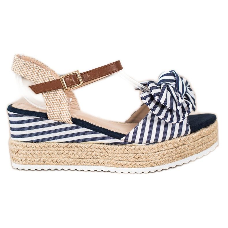 Sweet Shoes Espadrilles-Sandalen mit Streifen beige navy blau