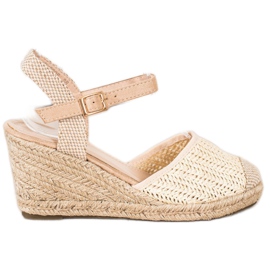 Sweet Shoes Durchbrochene Espadrilles auf dem Keil beige