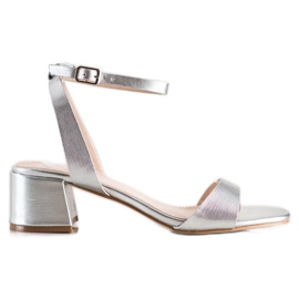 SHELOVET Elegante silberne Sandalen