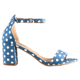 SHELOVET Stilvolle Sandalen mit Polka Dots blau