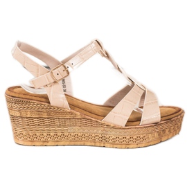 Queentina Sandalen aus Öko-Leder beige