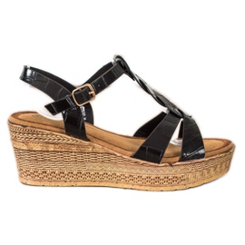 Queentina Sandalen aus Öko-Leder schwarz