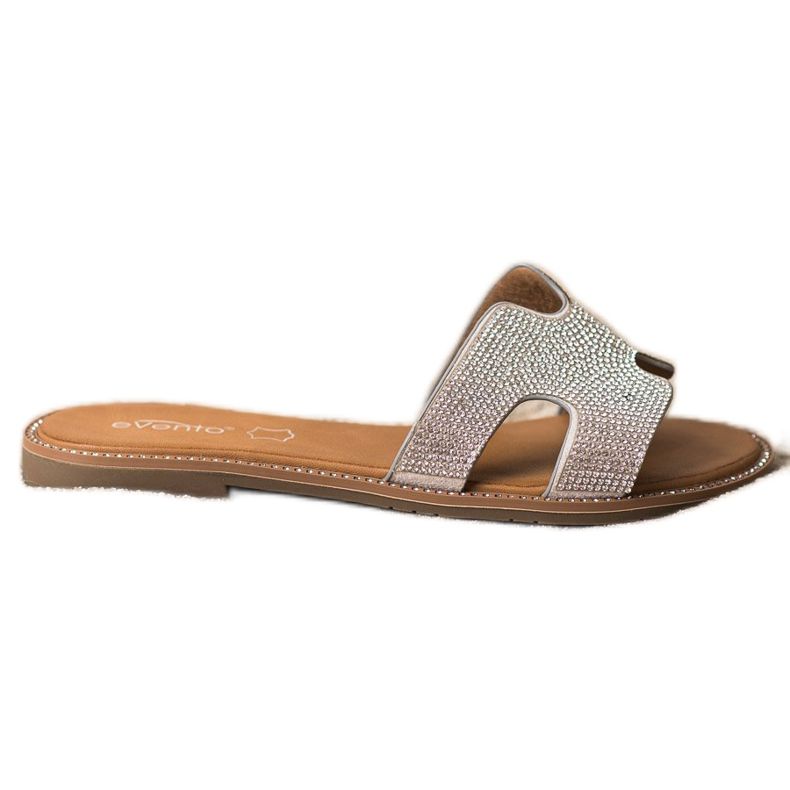 Evento Silberne Hausschuhe mit Kristallen silber-