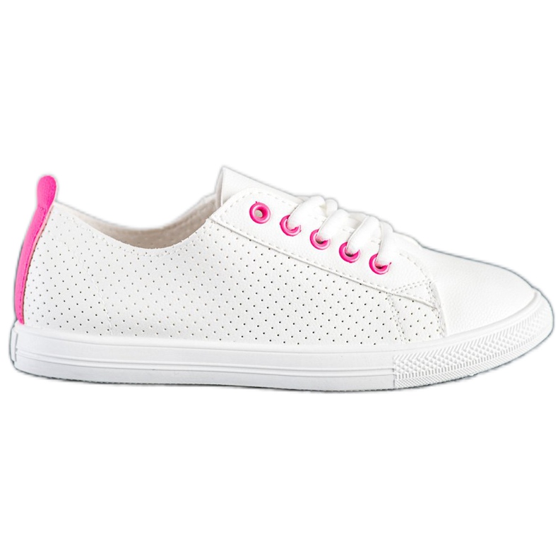 SHELOVET Durchbrochene Sneakers mit Öko-Leder weiß