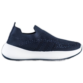 Renda Slip-on-Sneakers mit Kristallen blau