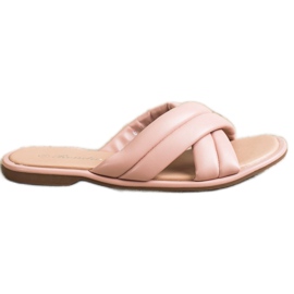 Renda Modische Hausschuhe aus Öko-Leder rosa