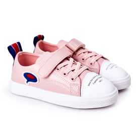 Apawwa Rosa Cartoon-Sneaker mit Klettverschluss für Kinder