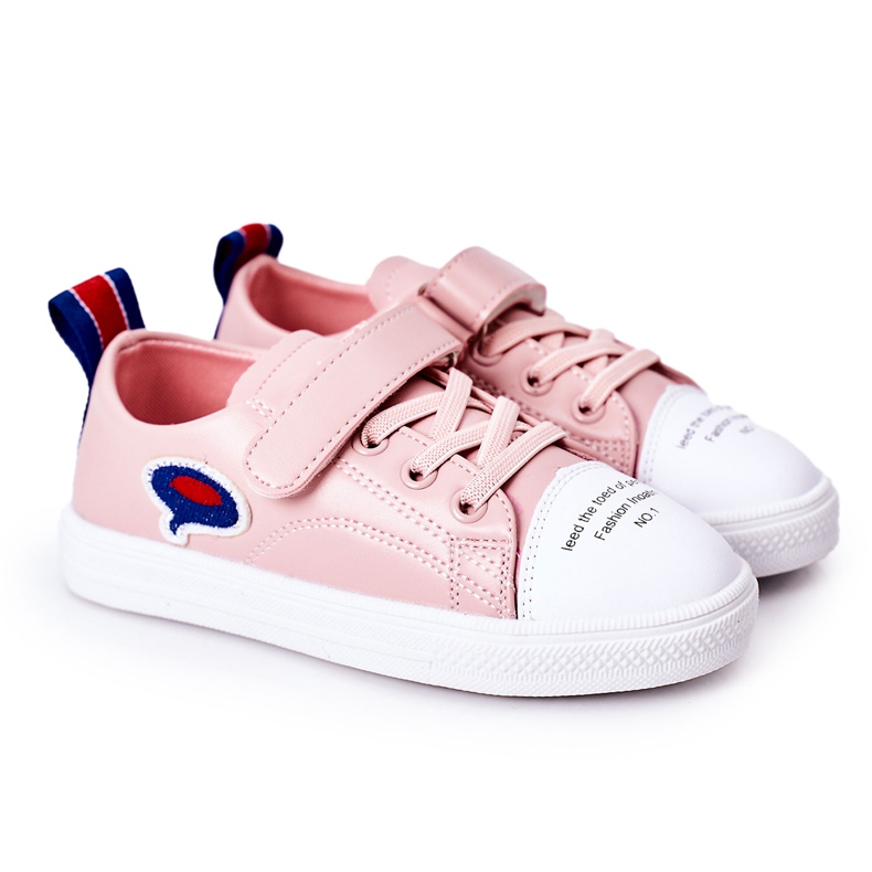 Apawwa Rosa Cartoon-Sneaker mit Klettverschluss für Kinder