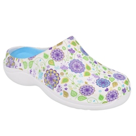 Befado Damenschuhe - Blume 3 weiß / lila 154D103