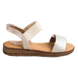 Queentina Goldene Sandalen mit Glitzer