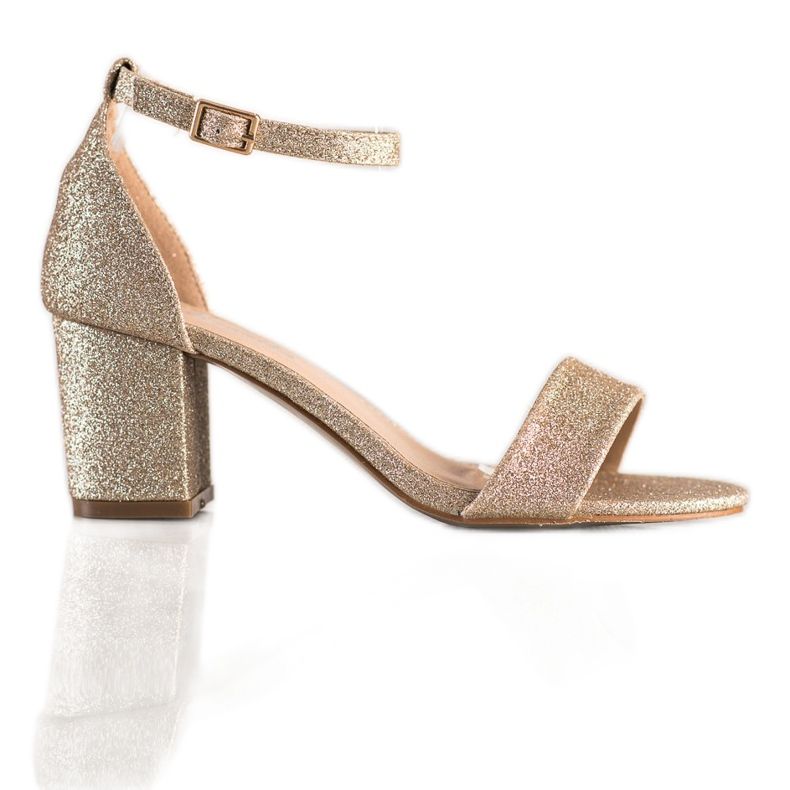 Mannika Klassische Sandalen mit Glitzer golden