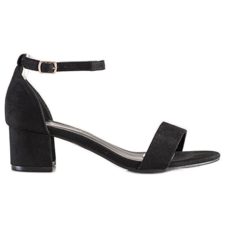 SHELOVET Sandalen auf einer niedrigen Stange schwarz