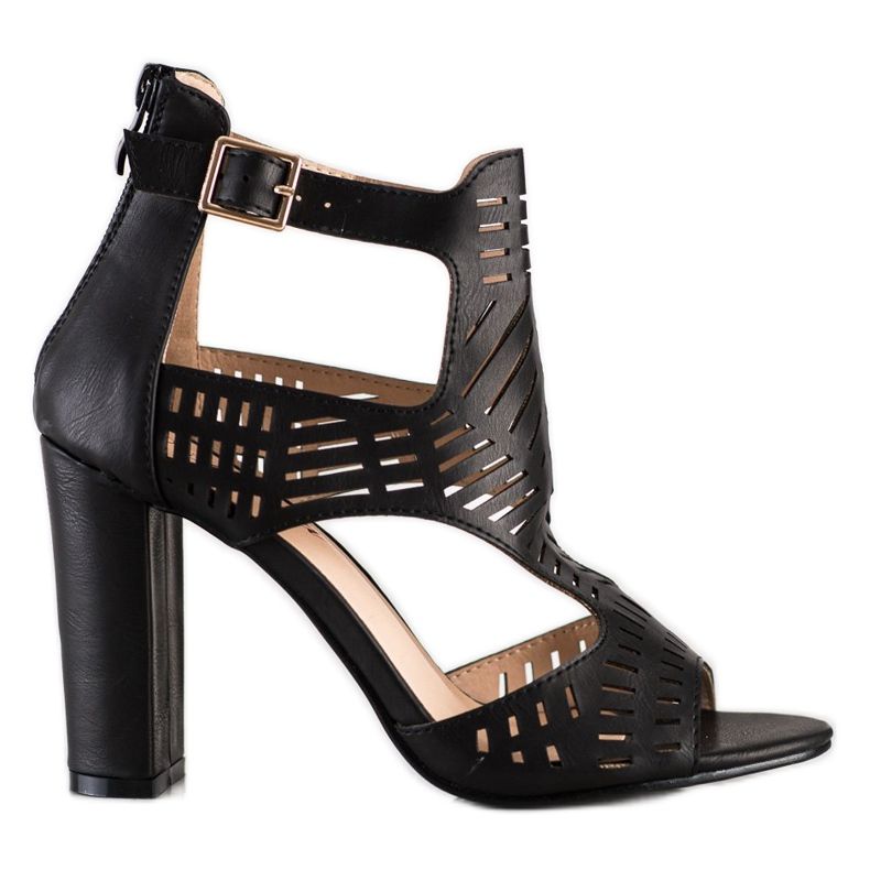 Renda Durchbrochene Modesandalen schwarz