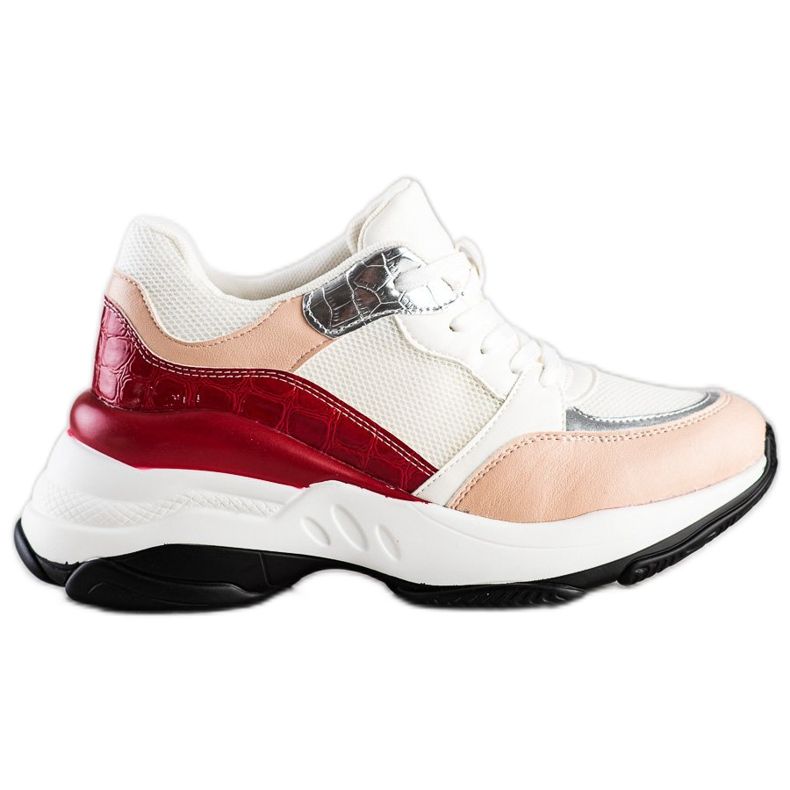 SHELOVET Stylische Sneaker in WEISS UND ROSA weiß