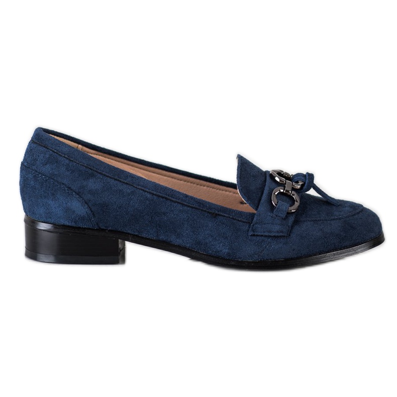 VINCEZA Slipper mit flachem Absatz navy blau blau