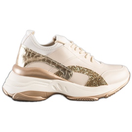 Melisa Gebundene klassische Sneaker beige golden