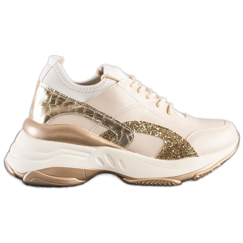 Melisa Gebundene klassische Sneaker beige golden