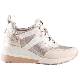 VINCEZA Sneakers mit Keilabsatz beige
