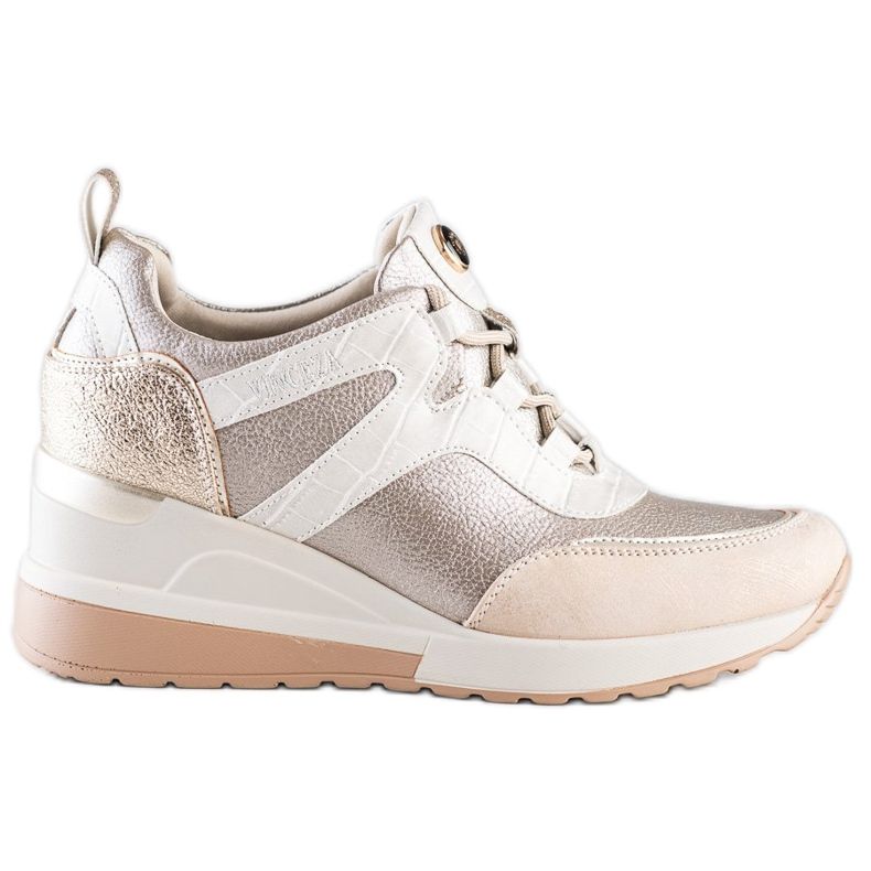 VINCEZA Sneakers mit Keilabsatz beige