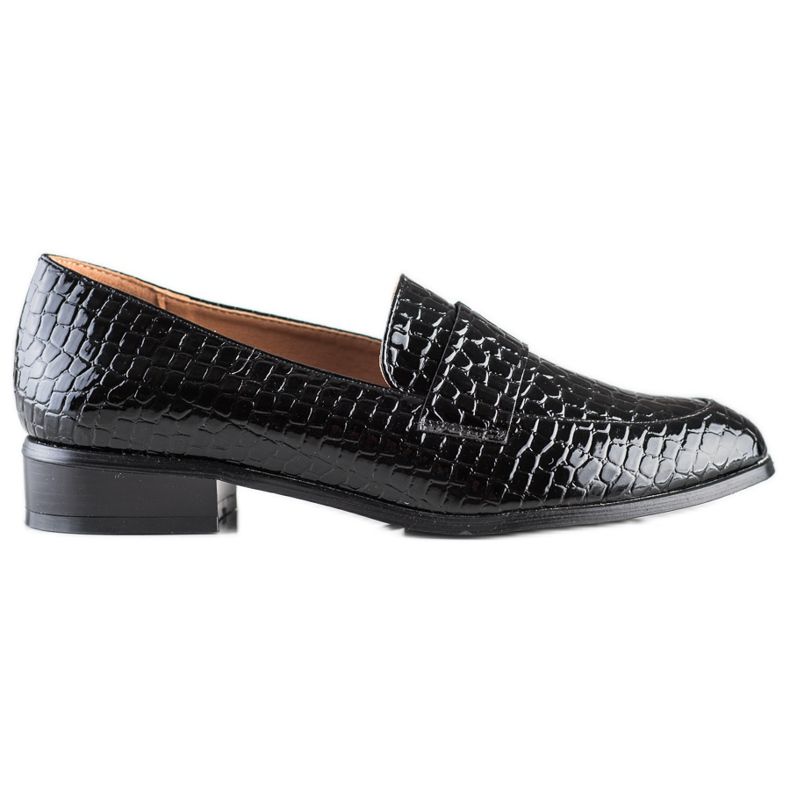 VINCEZA Loafer mit Schlangenmuster schwarz