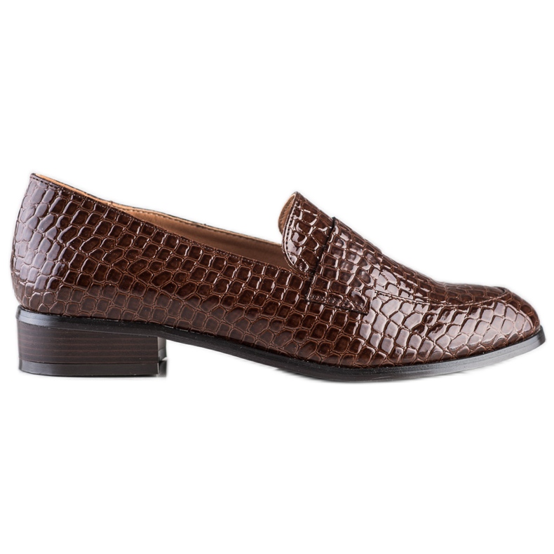 VINCEZA Loafer mit Schlangenmuster braun