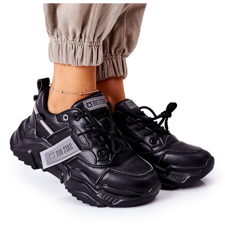 Damen Sportschuhe Sneaker Big Star GG274215 Schwarz-Grau