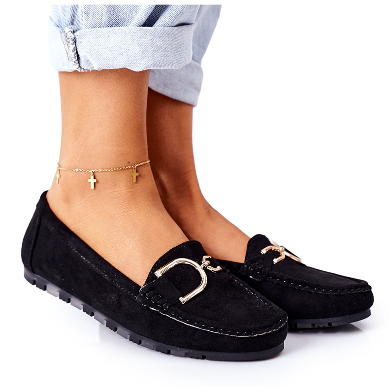 PS1 Schwarze Downtown-Wildleder-Loafer für Damen