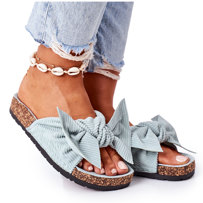 PS1 Cord-Hausschuhe mit Minz-Sommerkork grün