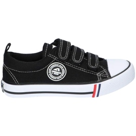 American Club Schwarze amerikanische LH33 Turnschuhe mit Klettverschluss