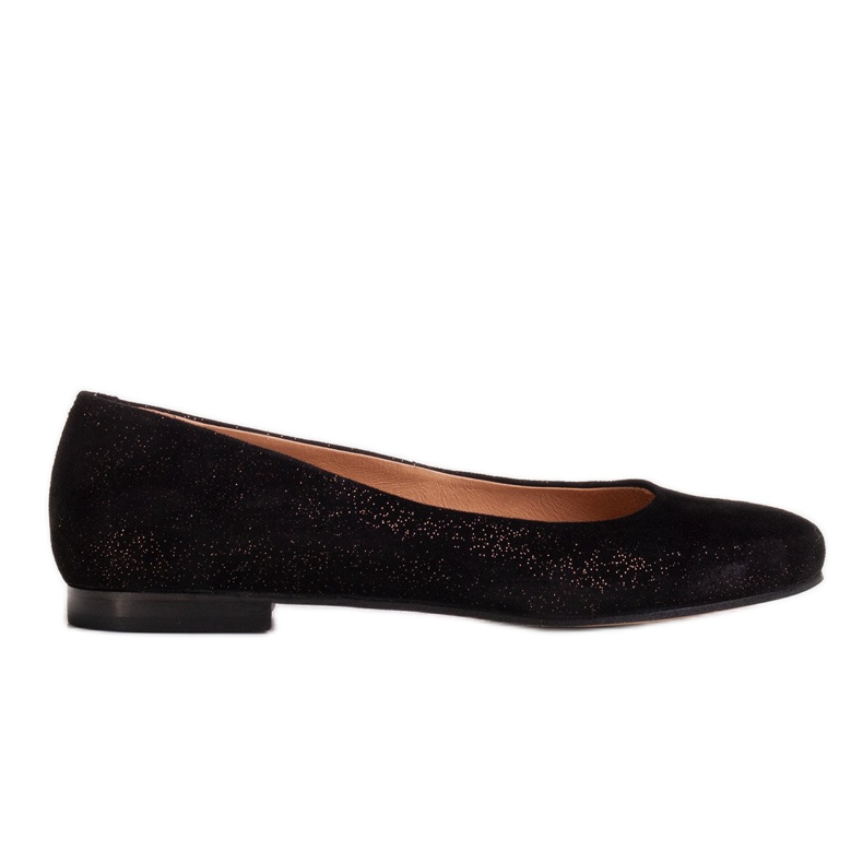 Marco Shoes Ballerinas aus versilbertem Wildleder schwarz