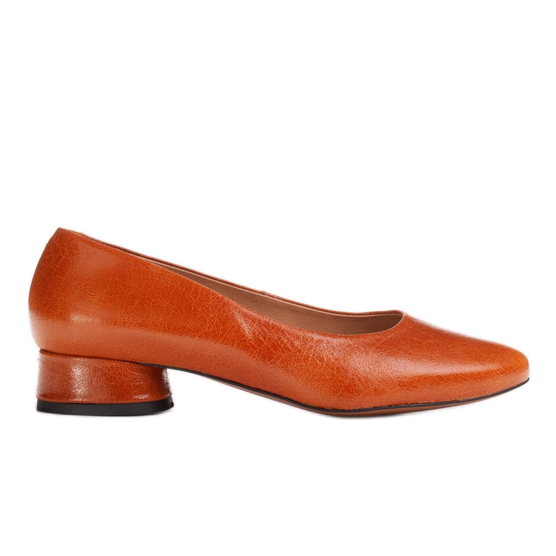 Marco Shoes Ballerinas aus braunem, genarbtem Leder