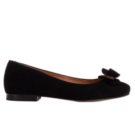 Marco Shoes Ballerinas aus schwarzem Wildleder mit Schleife