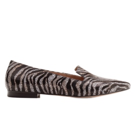 Marco Shoes Lordsy Ballerinas aus Leder - Panthermuster schwarz