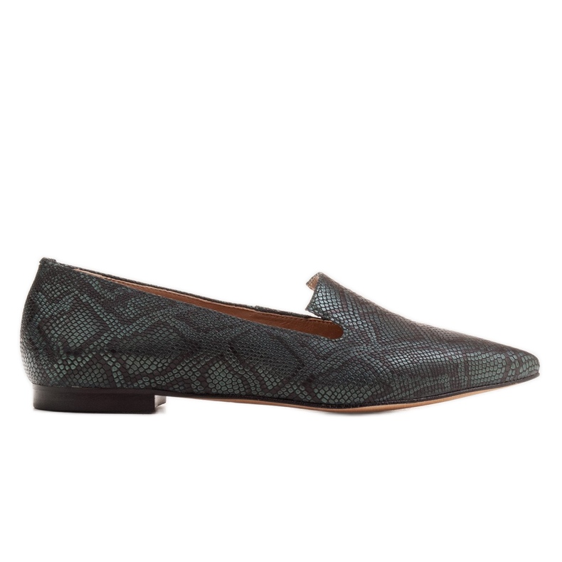 Marco Shoes Lordsy Ballerinas aus Schlangenleder, flaschengrün