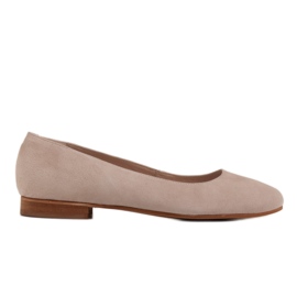 Marco Shoes Elegante Ballerinas aus beigem Naturvelours