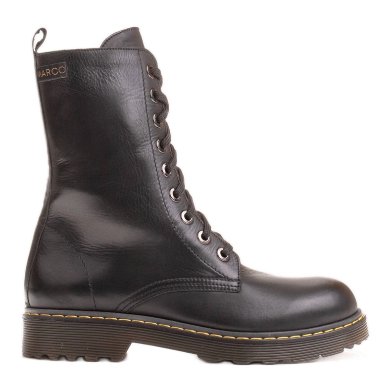 Marco Shoes Hohe Stiefeletten, Stiefel auf einer durchscheinenden Sohle gebunden schwarz