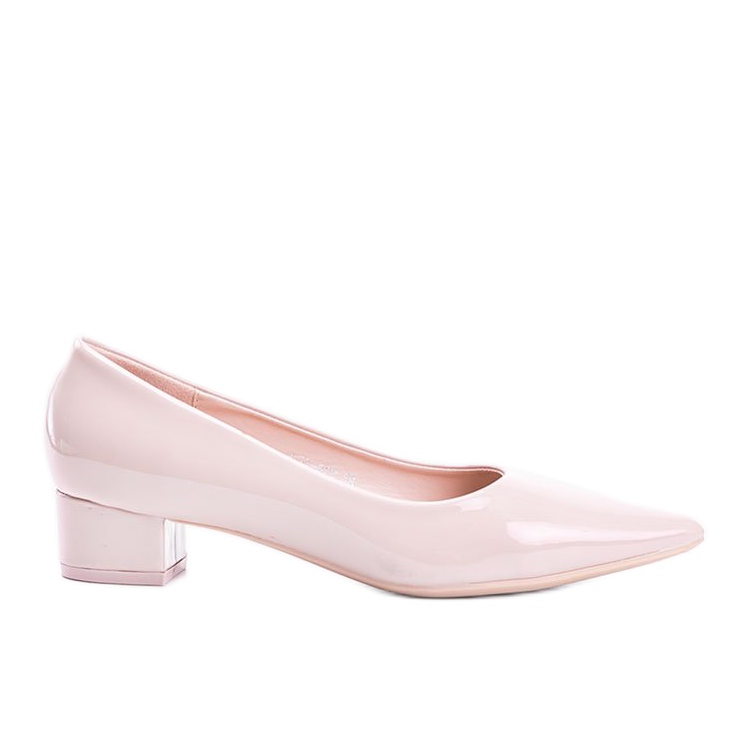 Nude Pumps am Anabel Low Post beige