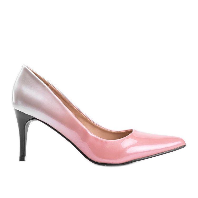 Roségoldene Pumps auf einem Kaqia-Stilettoabsatz rosa