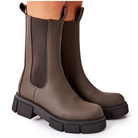 PS1 Warme Stiefel Dunkelgrün Jodhpur-Stiefel Must Have braun